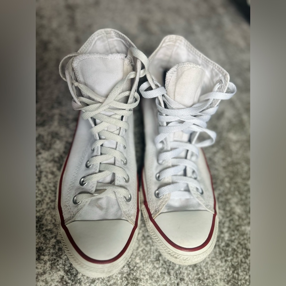 White high top lace up converse